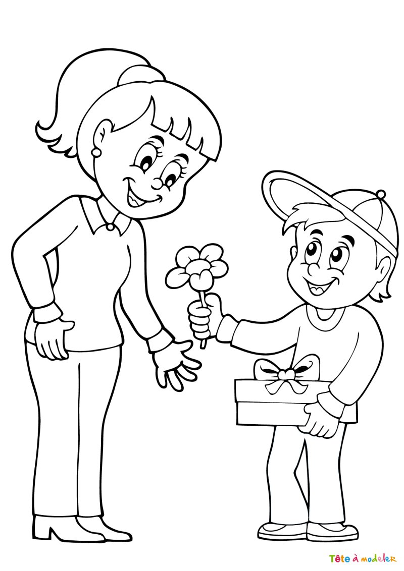 Dessin "un cadeau pour maman"
