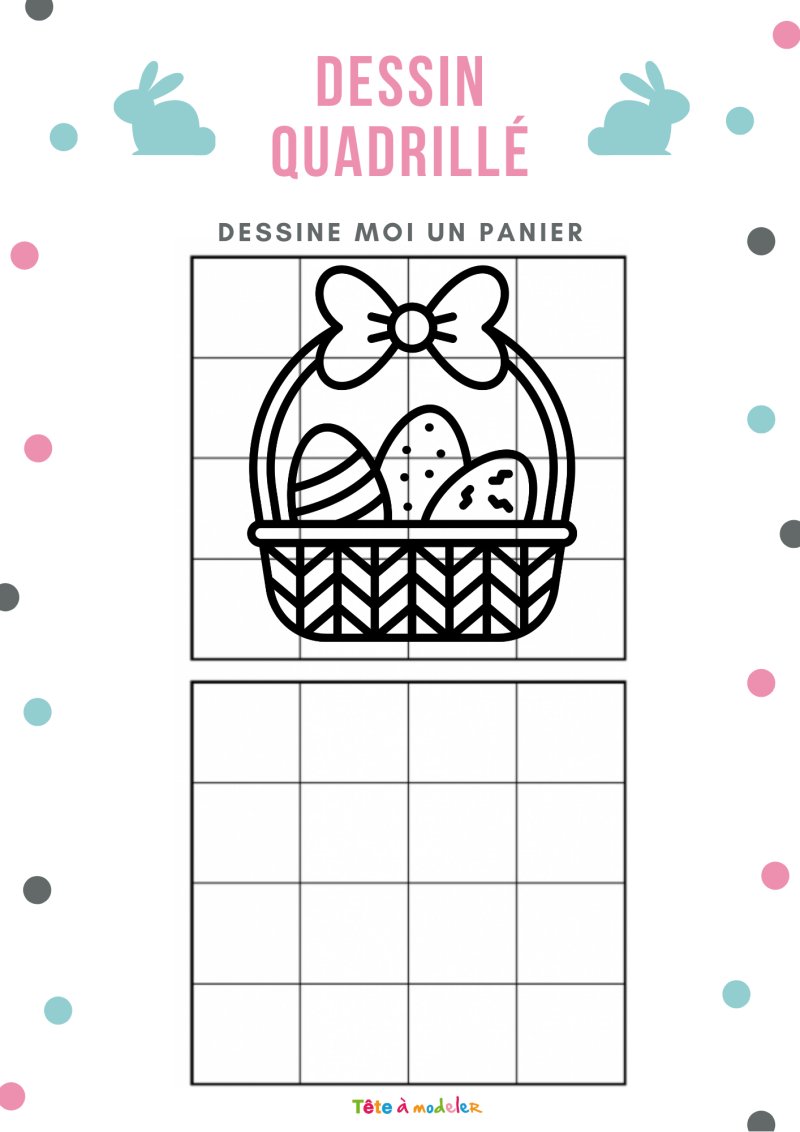 Dessin quadrillé : dessine moi un panier