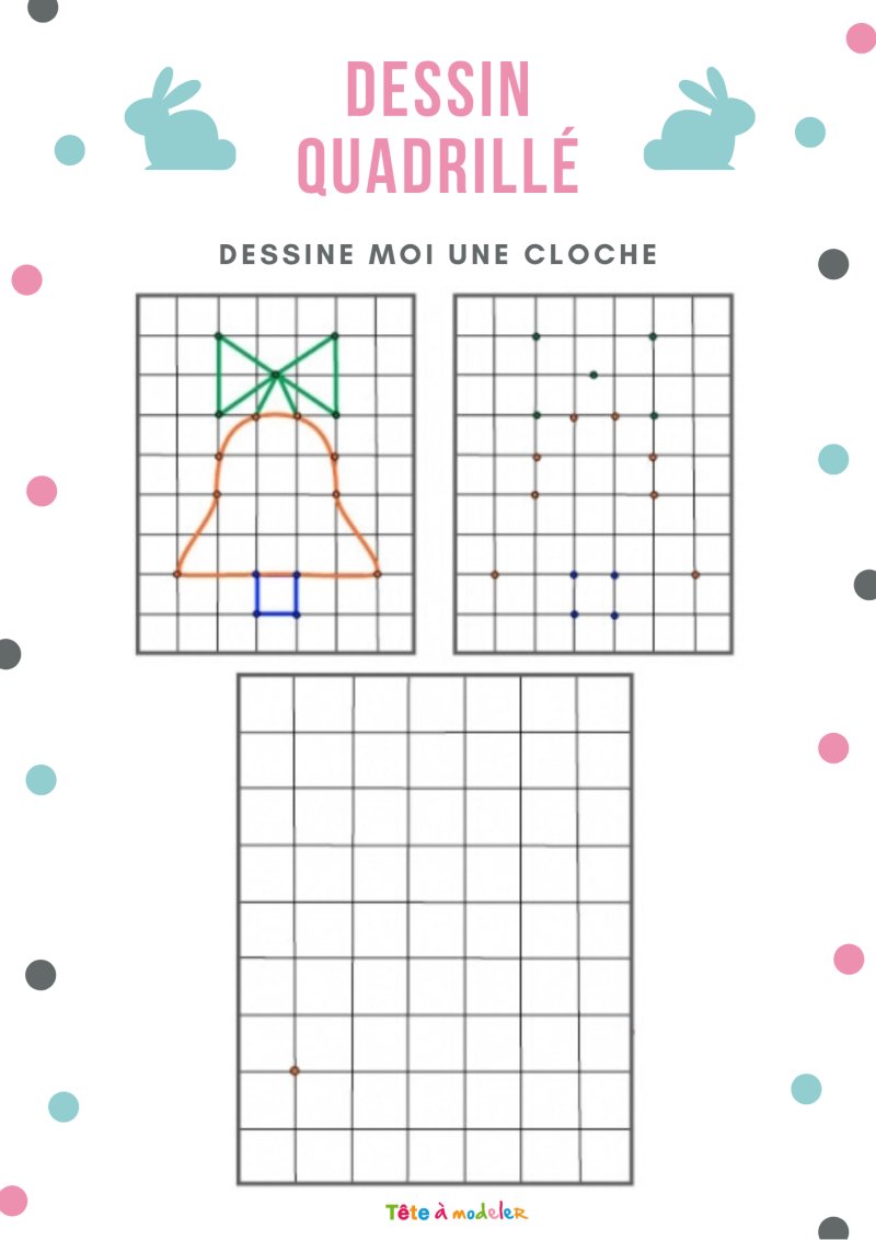 Dessin quadrillé : dessine moi une cloche