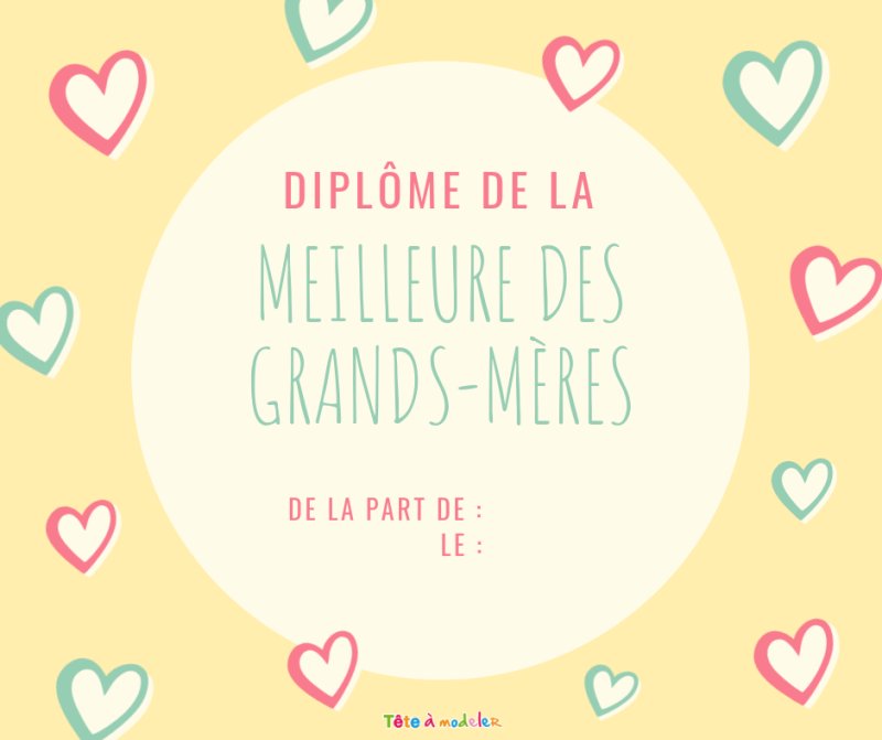 Diplôme de la meilleure des grands-mères