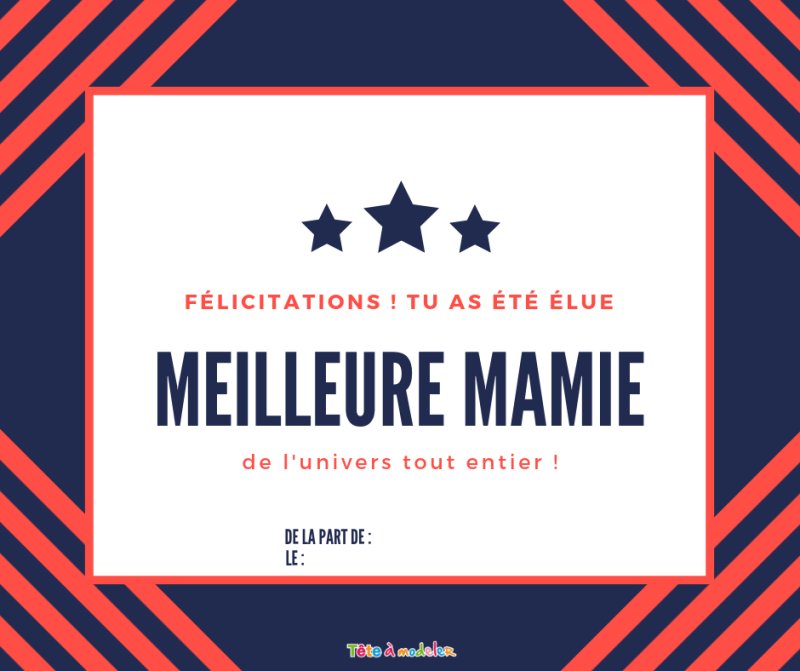 Diplôme "Élue meilleure mamie"