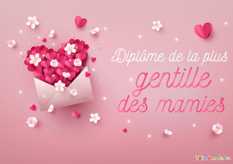 Diplôme de la plus gentille des mamies !