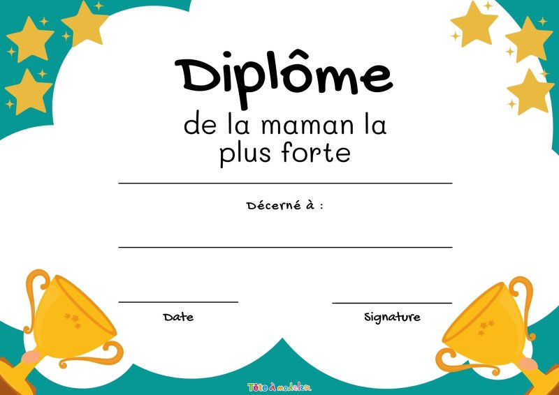 diplôme de la plus forte des mamans
