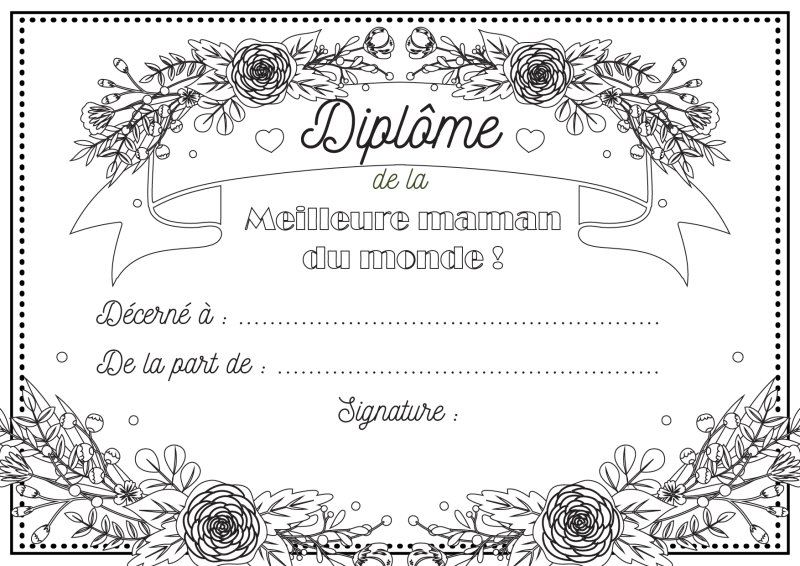 Diplôme de la meilleure maman du monde