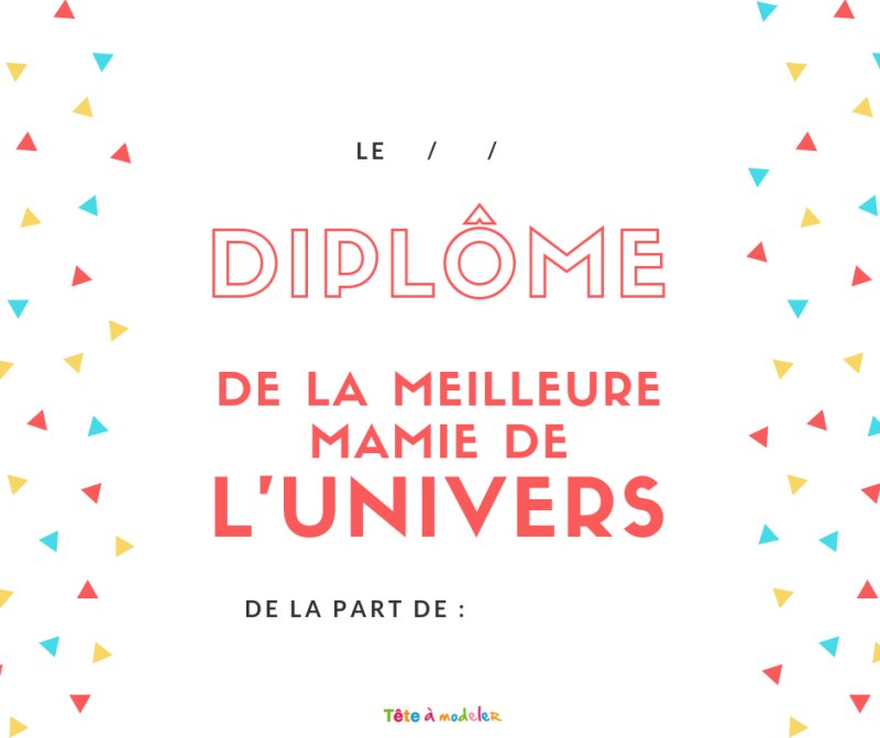Diplôme de la meilleure mamie de l'univers