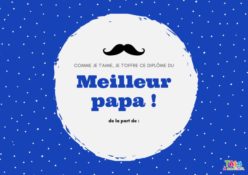 Diplome de meilleur papa manga