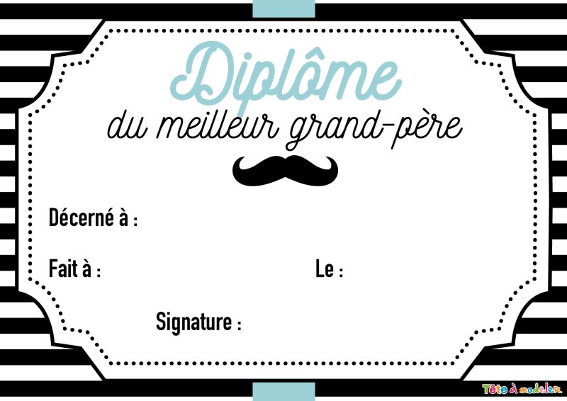 Diplôme encadré pour grand-père