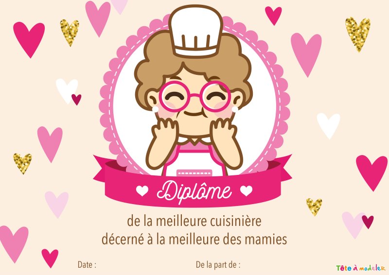 Diplôme "La meilleure cuisinière, c'est mamie"