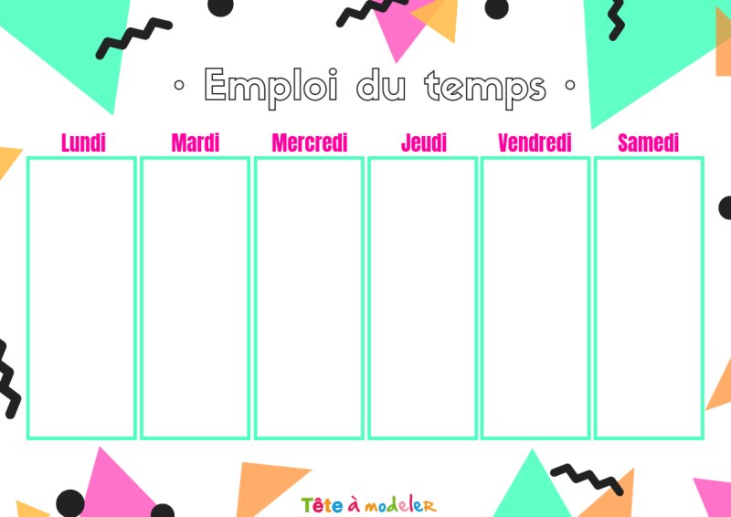 Emploi du temps géométrique