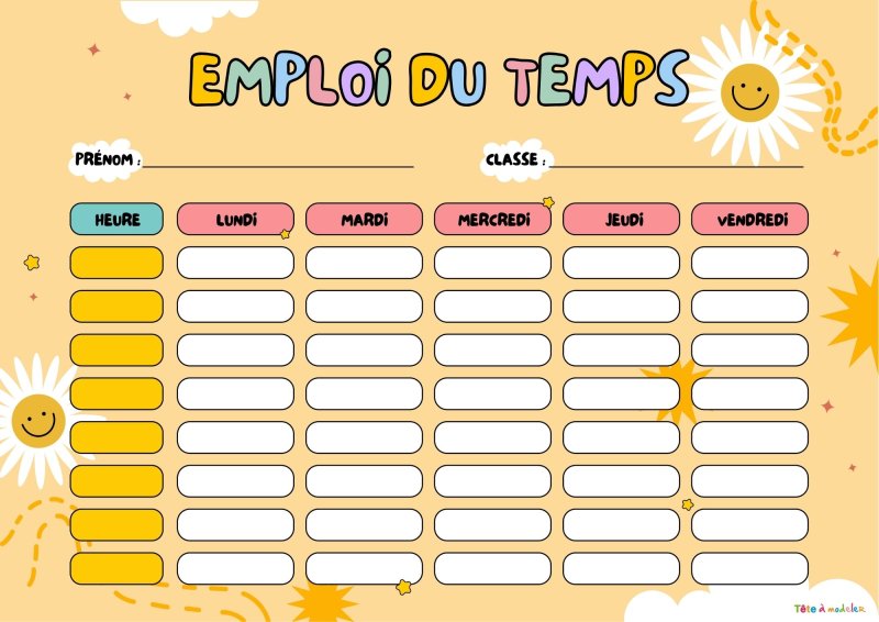 Emploi du temps marguerites