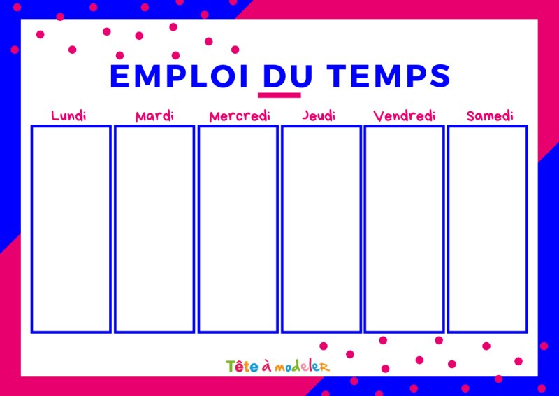 Emploi du temps néon