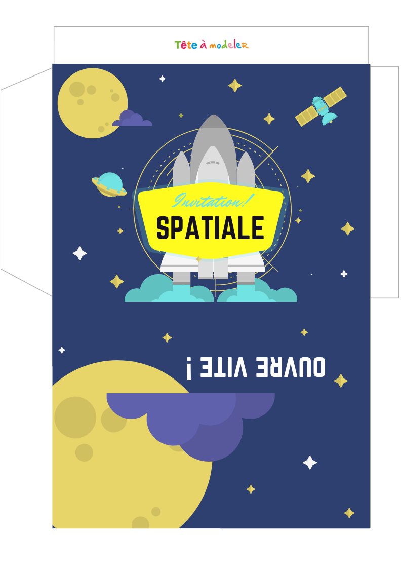 Enveloppe spatiale pour invitation de l'espace