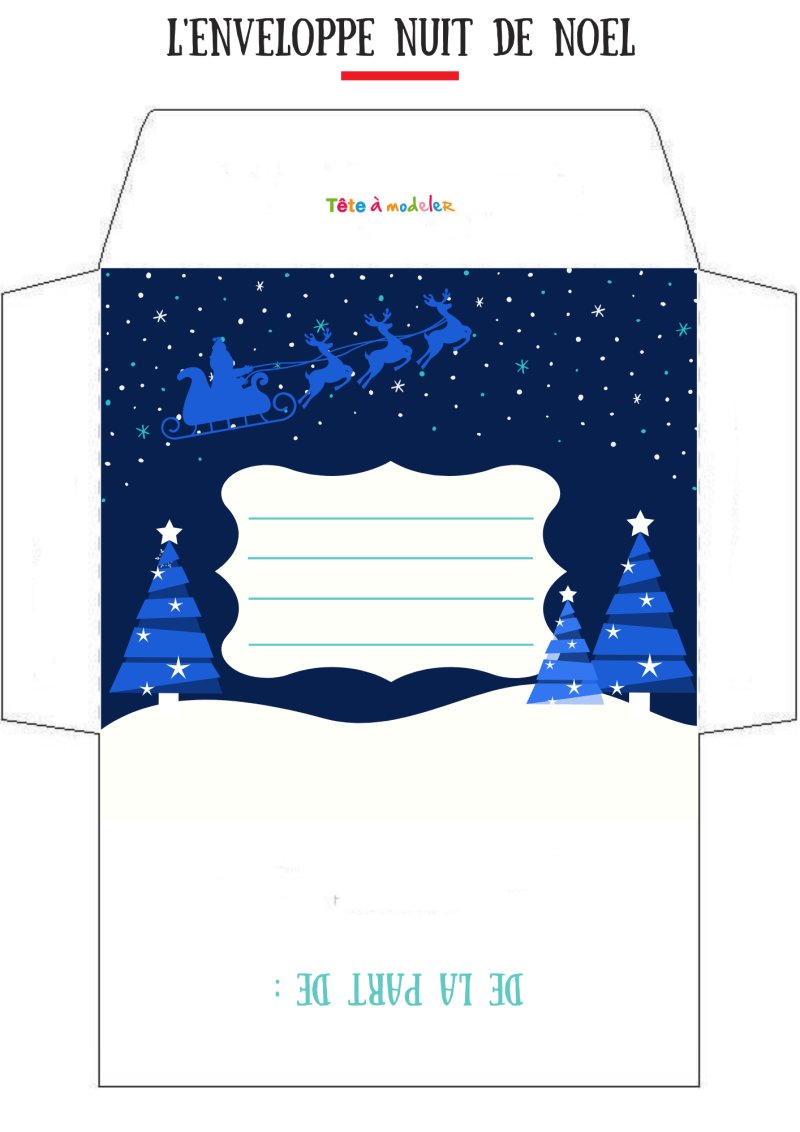 Enveloppe traineau du Père Noël