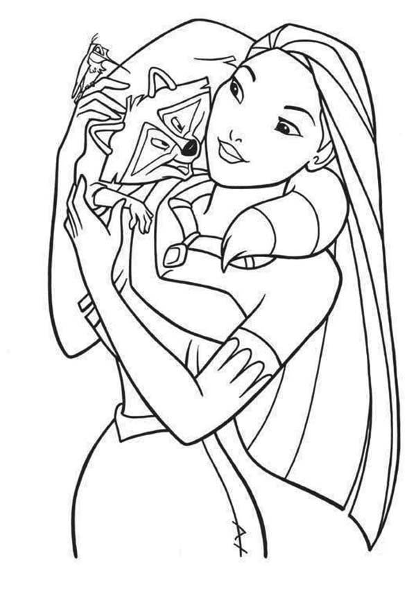 Flit, Meeko et Pocahontas à colorier