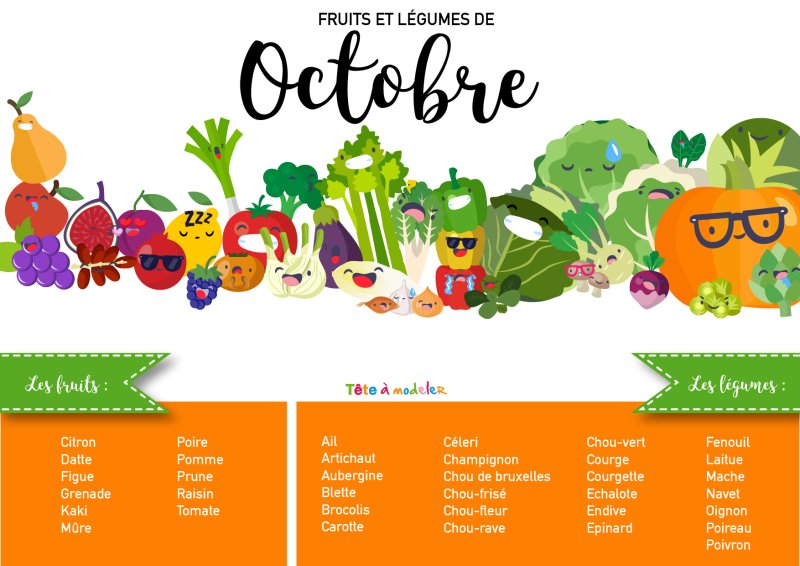 Fruits et légumes d'octobre