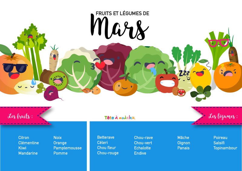 Fruits et légumes de mars