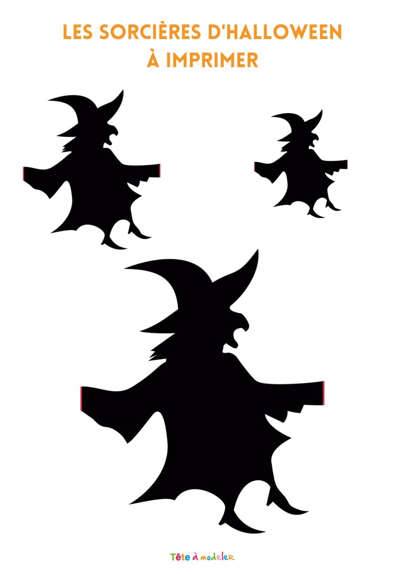 Gabarit de silhouettes de sorcières pour la préparation de guirlandes