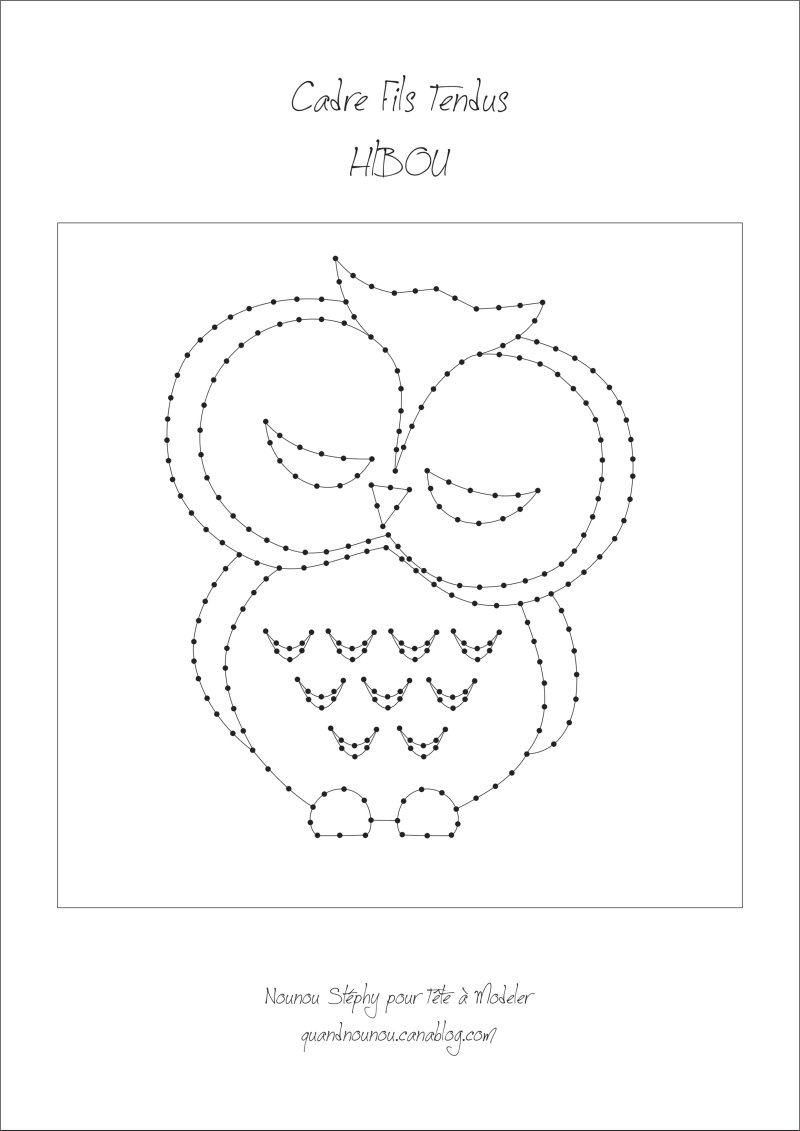 Gabarit du hibou en fils tendus