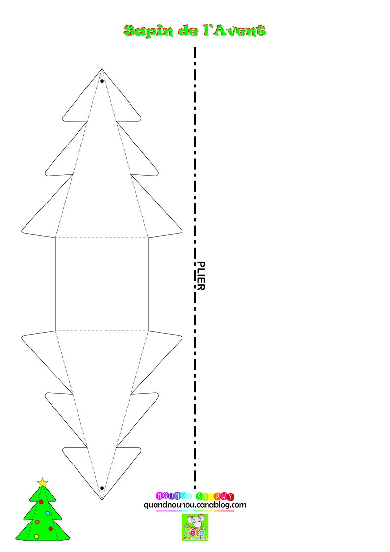 Gabarit du petit sapin de Noël de Nounou Stephy