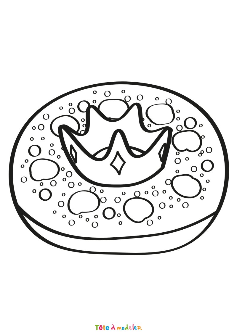 Galette et couronne à colorier pour l'Epiphanie