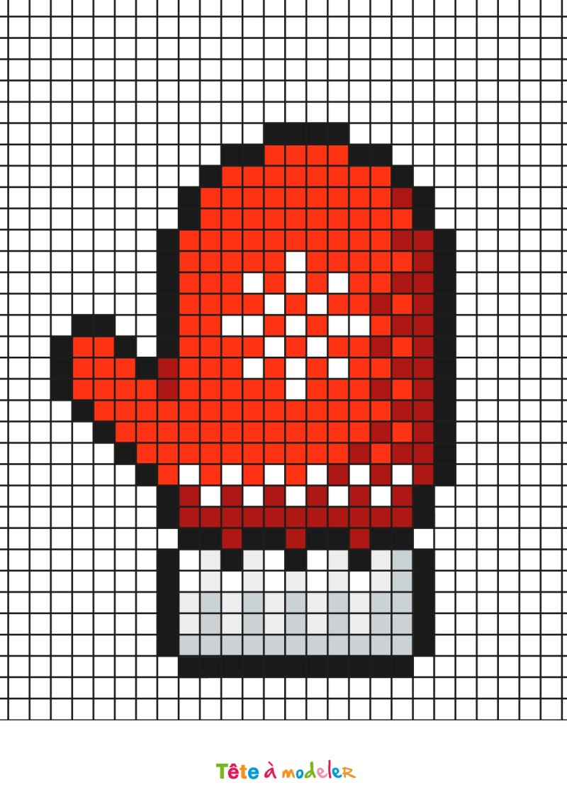 Gants de Noël en pixel art