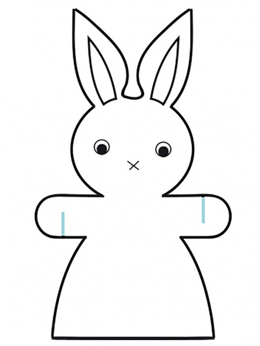 Grand lapin fille pour faire une guirlande