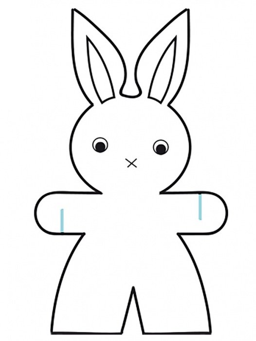 Grand lapin garçon à colorier pour une guirlande