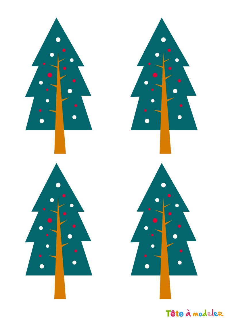 Image de Noel : planche d'images de sapin de noel