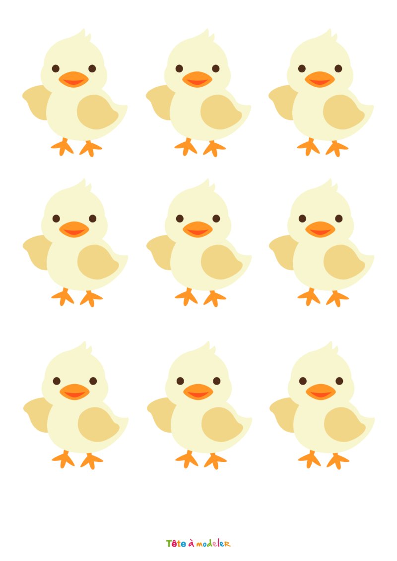 Image Pâques à imprimer : les poussins de Pâques