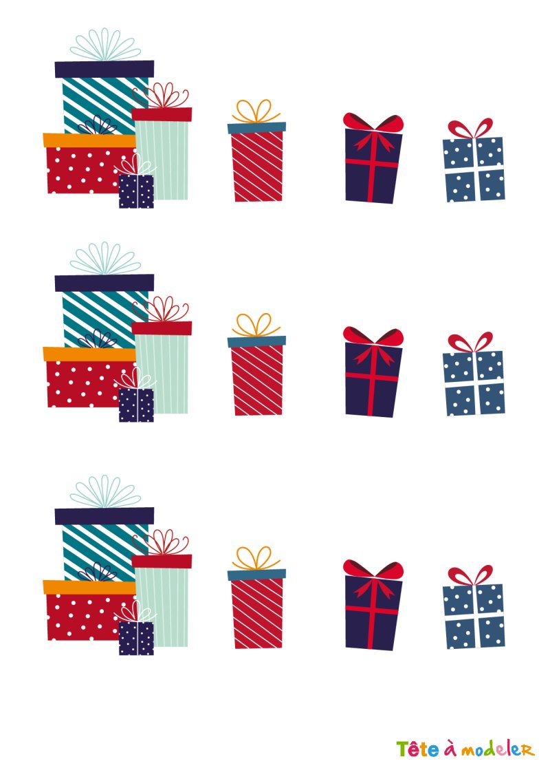 Images de cadeaux à imprimer pour Noël