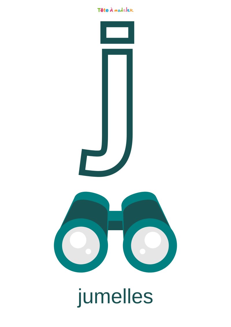 Imprimer la planche imagier minuscule "j"