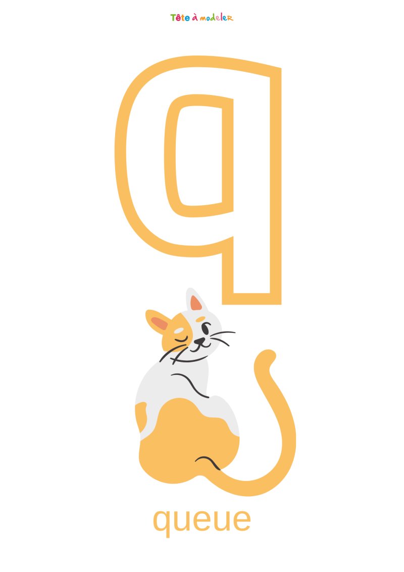 Imprimer la planche imagier minuscule "q"