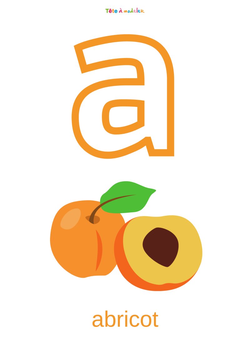 Imprimer la planche imagier minuscule "a"