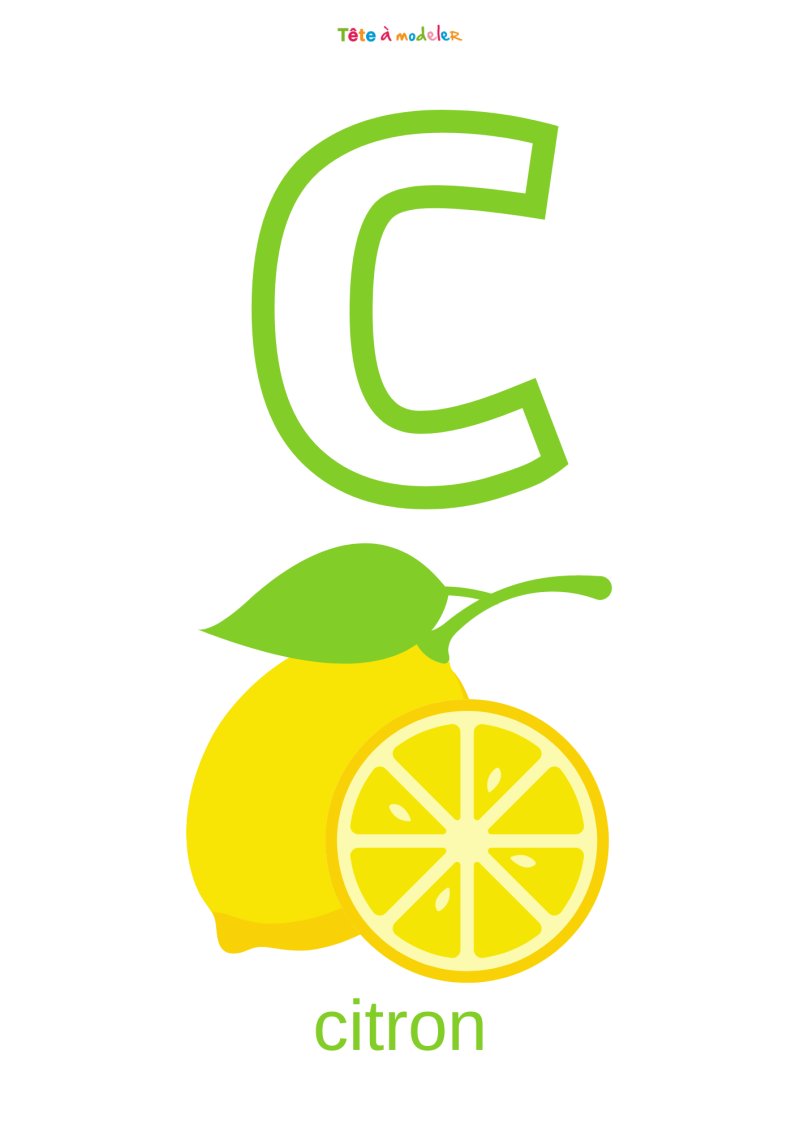 Imprimer la planche imagier minuscule "c"