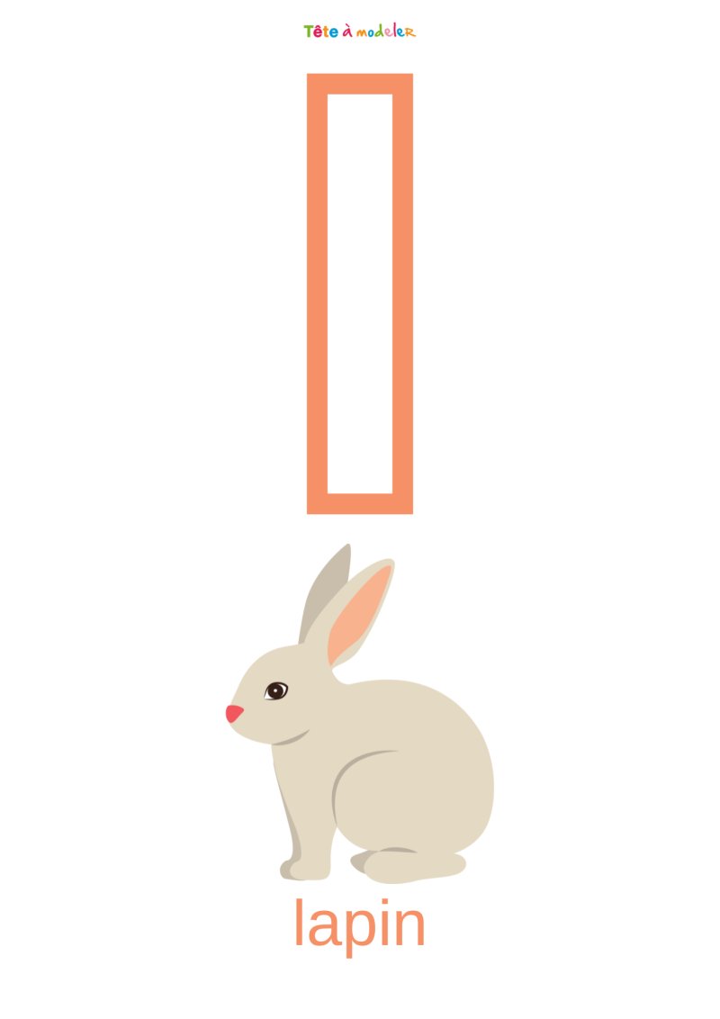 Imprimer la planche imagier minuscule "l"