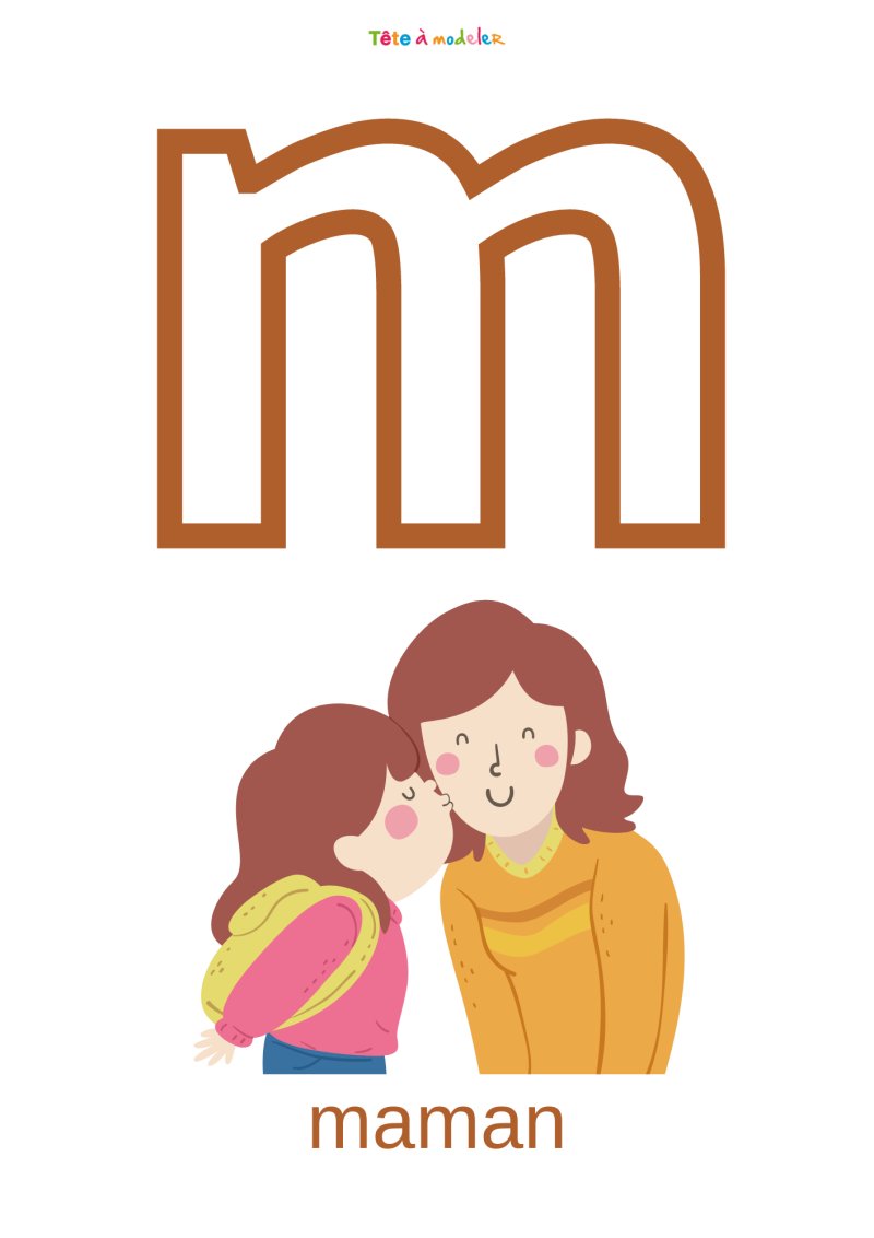 Imprimer la planche imagier minuscule "m"