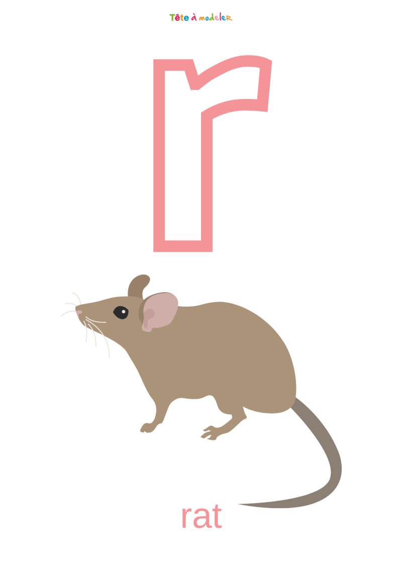 Imprimer la planche imagier minuscule "r"