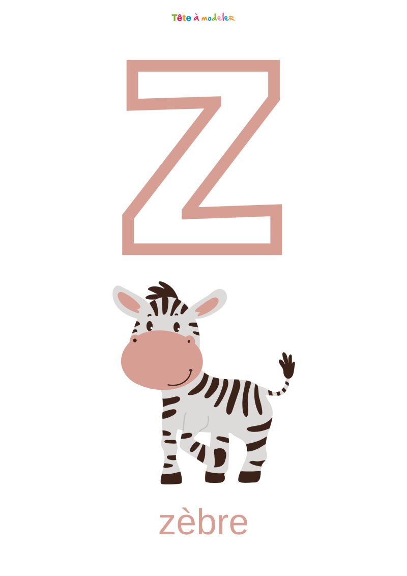 Imprimer la planche imagier minuscule "z"