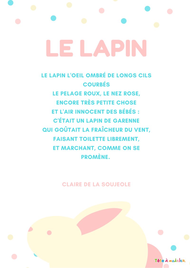 Imprimer la poesie : le lapin