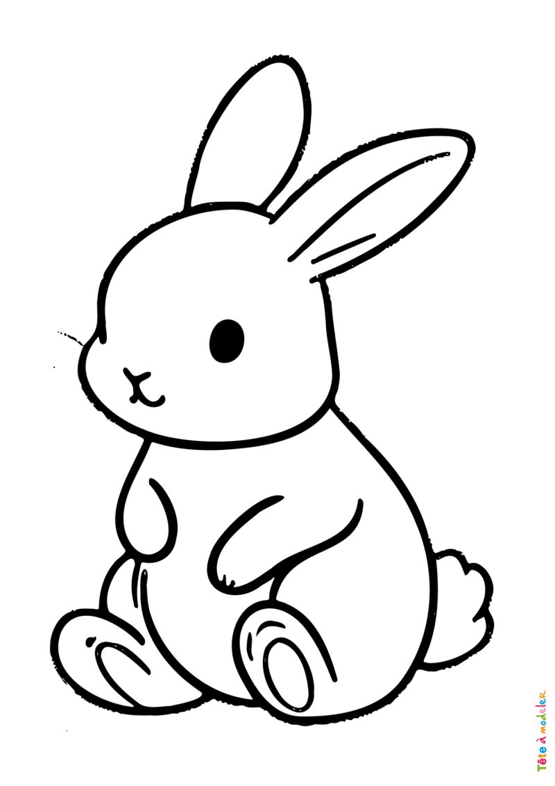Coloriage d'un lapin de Pâques adorable