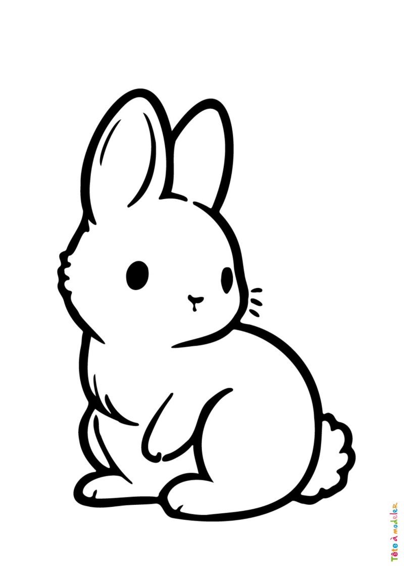 Coloriage d'un lapin de Pâques surpris
