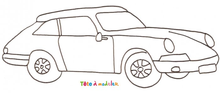 Imprimer le coloriage d'une voiture sportive : un cabriolet