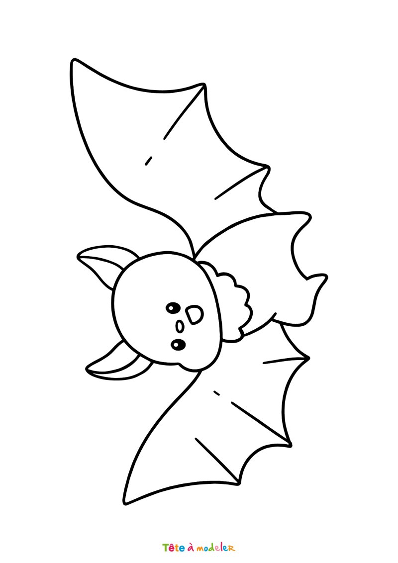 coloriage d'une chauve souris qui vole