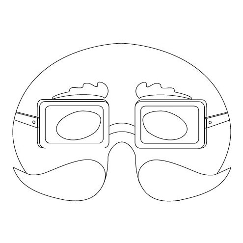 Imprimer le modèle du masque de monsieur moustachu
