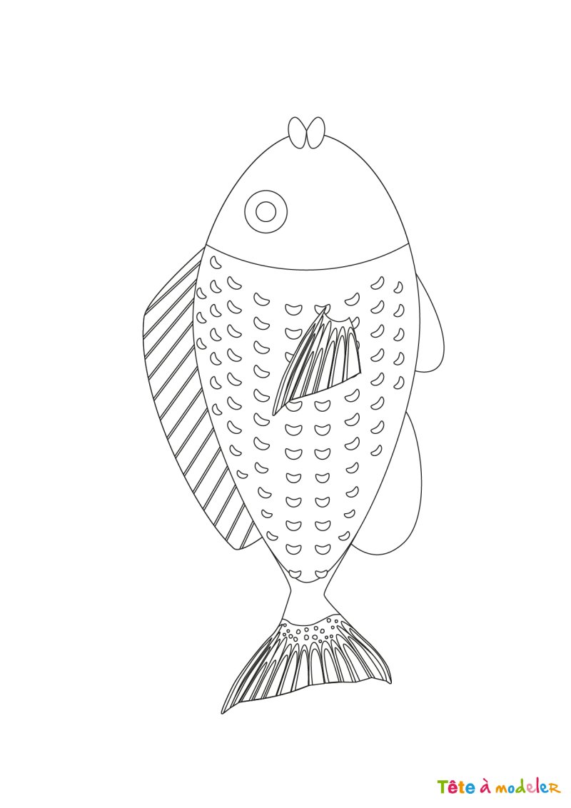 Imprimer le poisson du 1er avril à découper