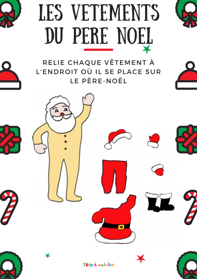 Imprimer les vêtements du Père Noël pour poupée