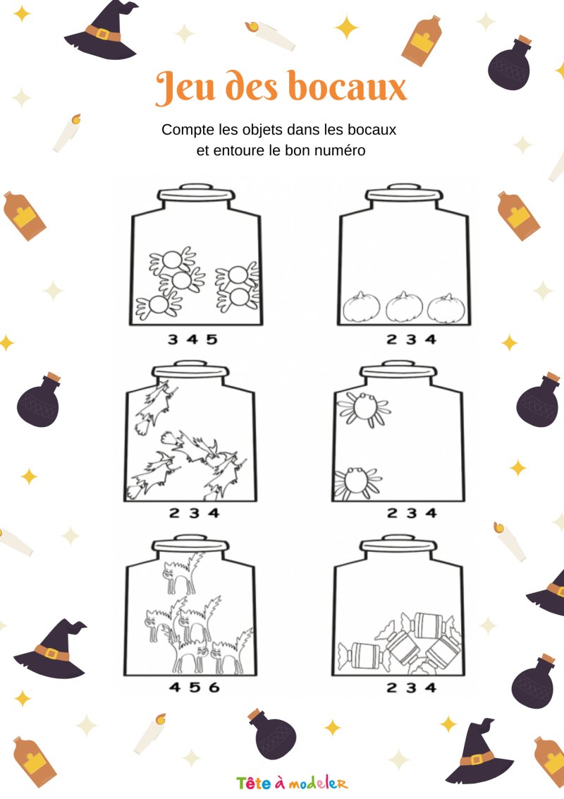 Je compte dans le bocal d'Halloween