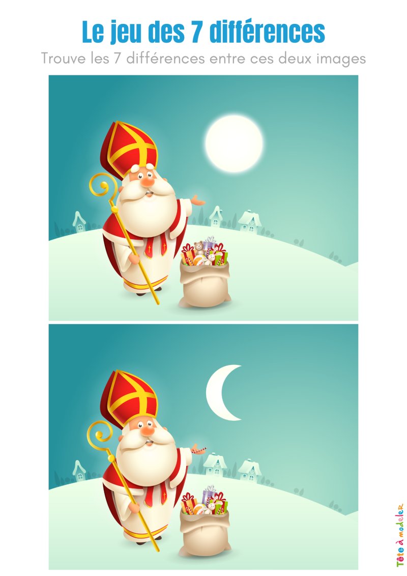 jeu 7 diff&eacute;rences saint Nicolas