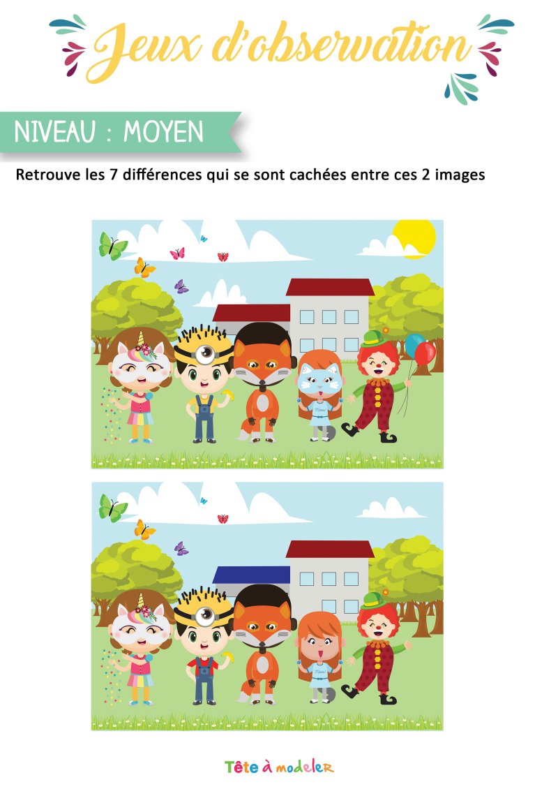 Jeu 7 différences du Carnaval