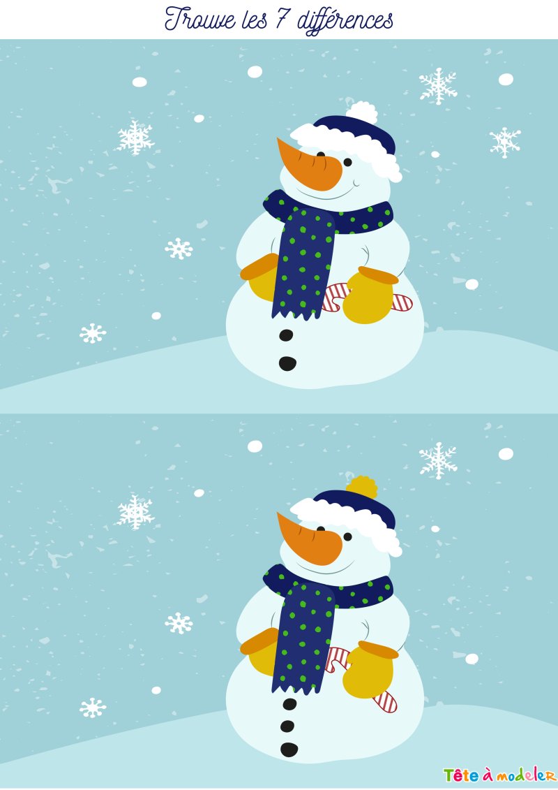 jeu 7 erreurs bonhomme de neige